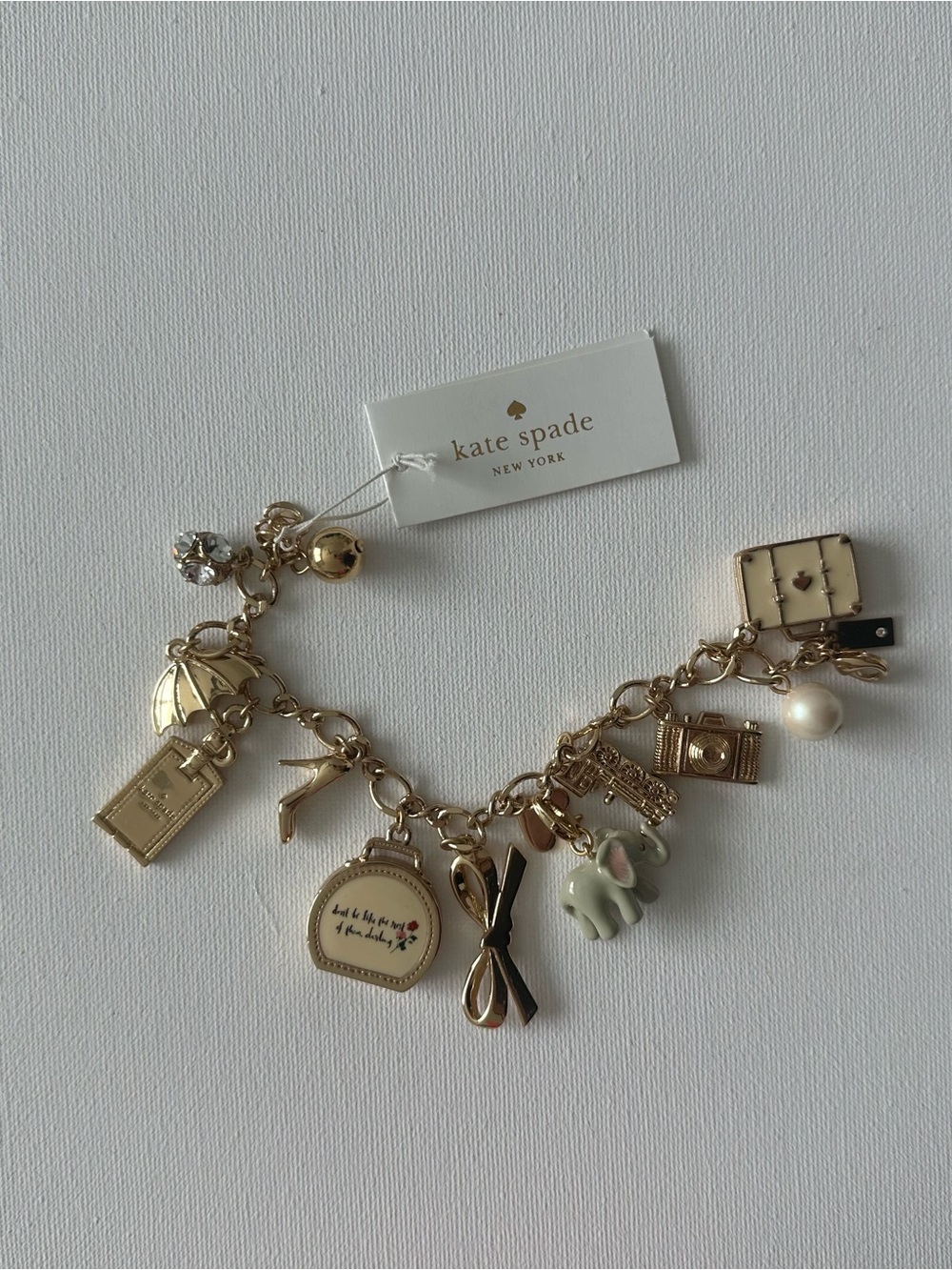 NWT kate spade Gold-Tone Travel & Whimsy Charm Bracelet